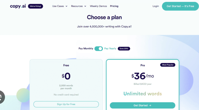 COPY.AI PRICING