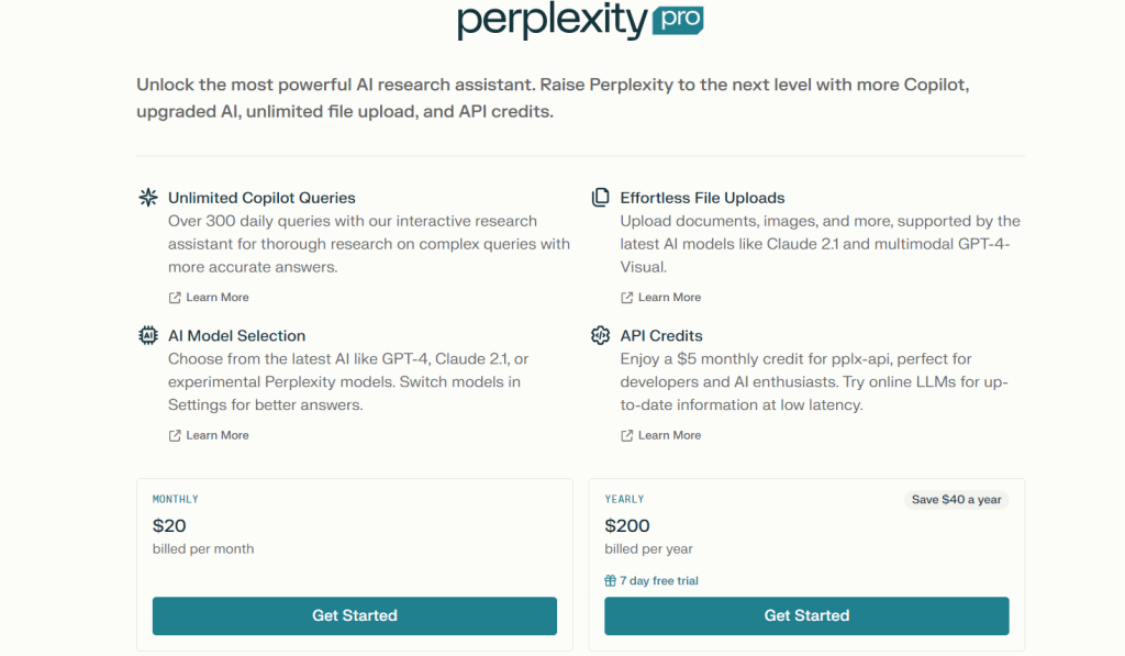 perplexity ai pricing details